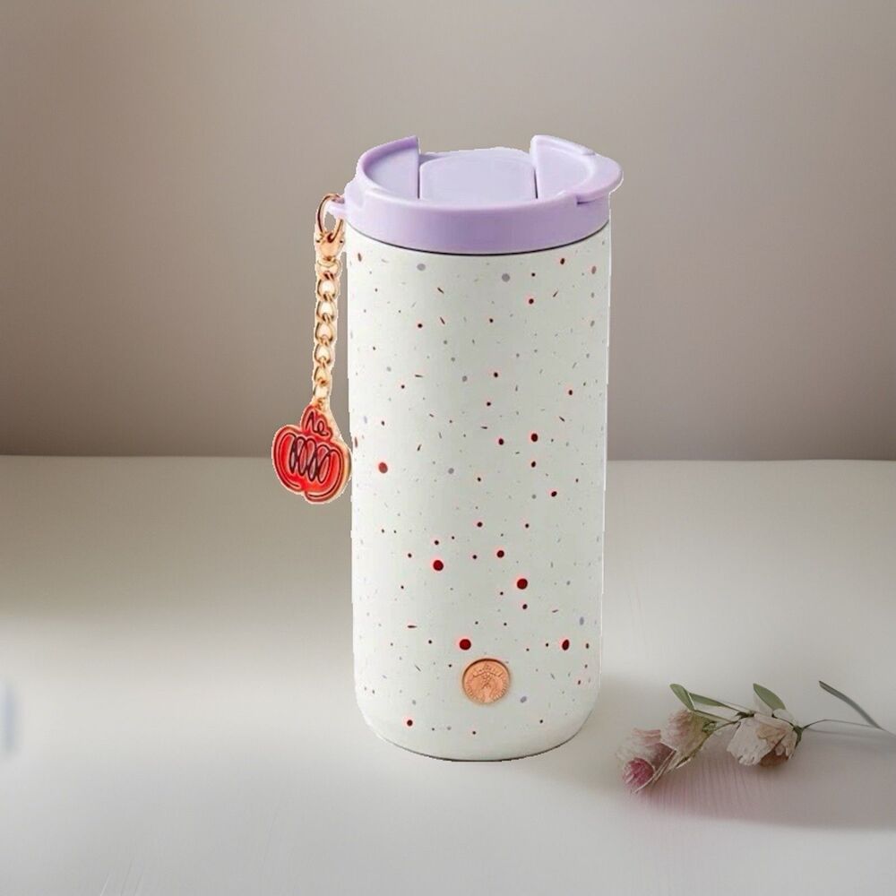 Starbucks Fall 2026 PSL Society Confetti SS Tumbler 12oz Pumpkin Charm Lid NWT